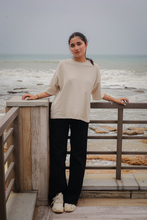 Boxy tee (Unisex) - Beige