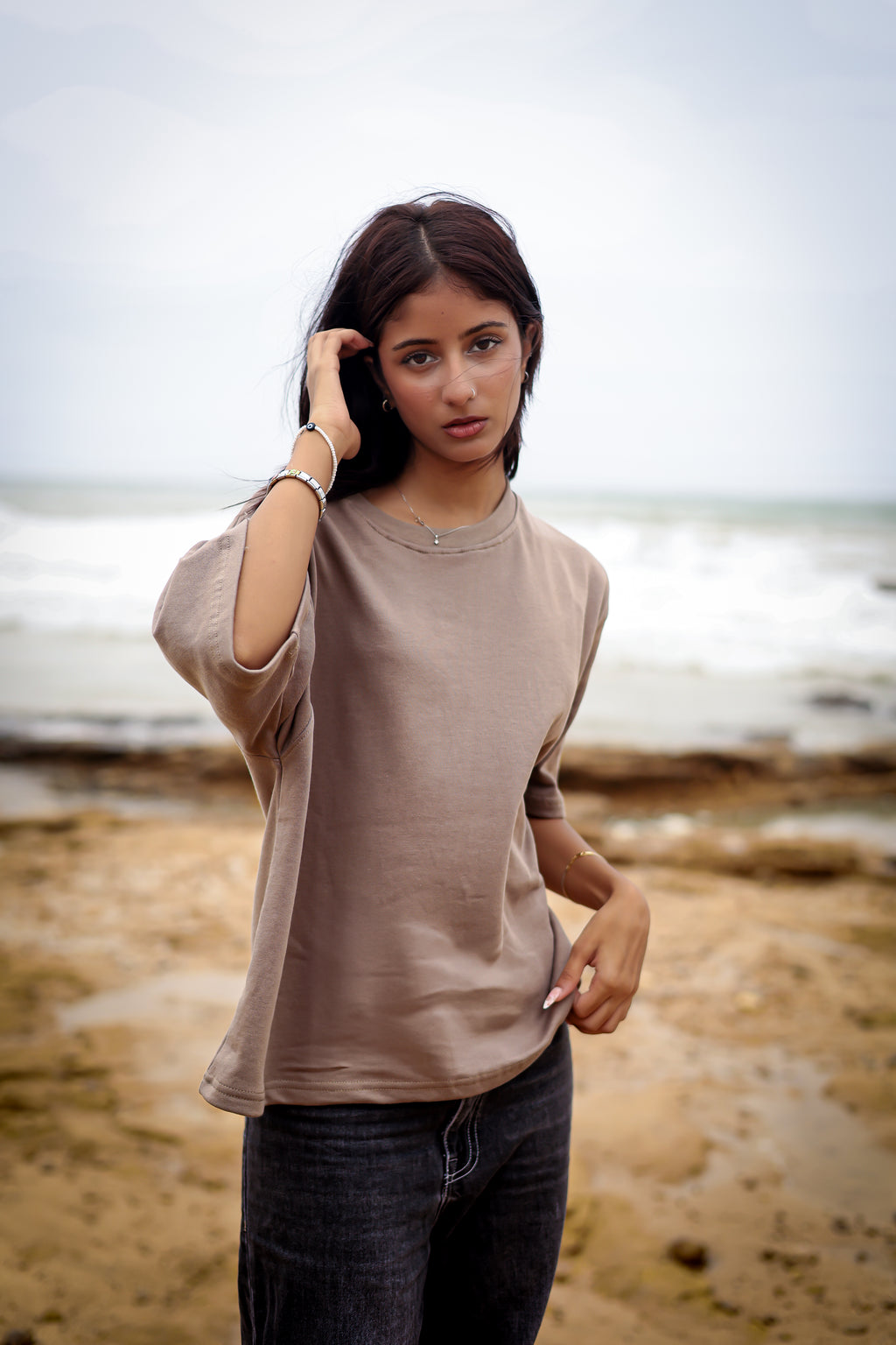 Boxy tee (Unisex) - Brown