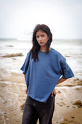Boxy tee (Unisex) - Slate Blue
